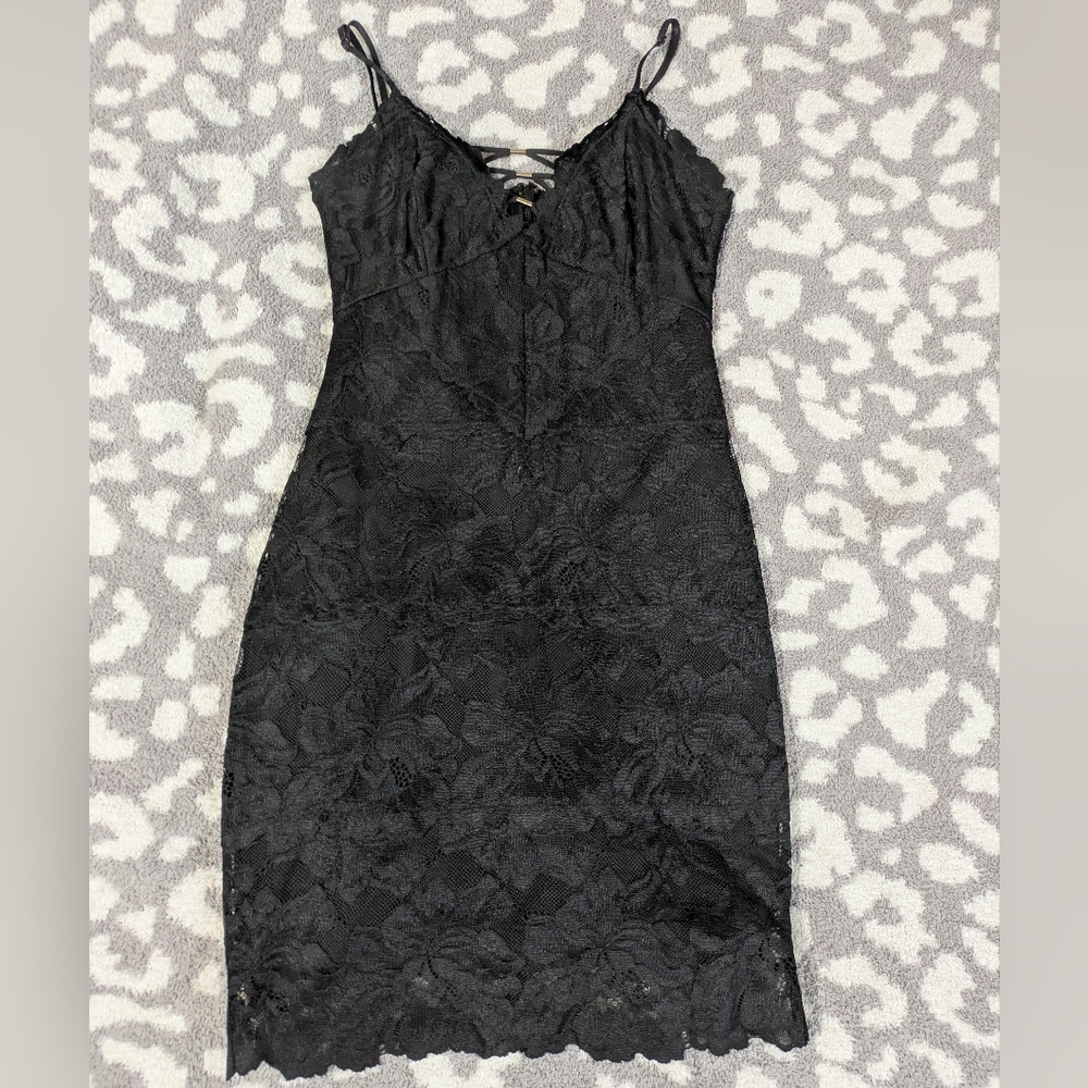 Guess Elegant Black Lace Dress